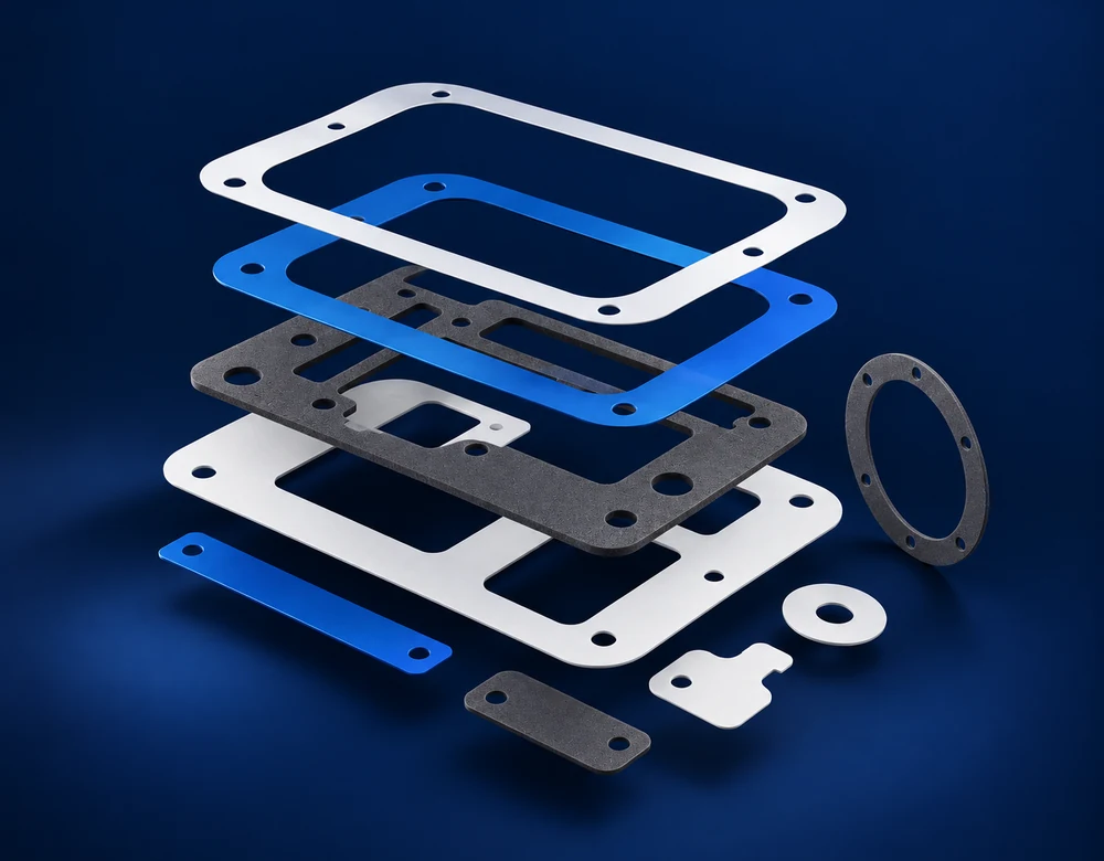 Concept illustration of layered die-cut shapes; not a photograph of Ruifeng products